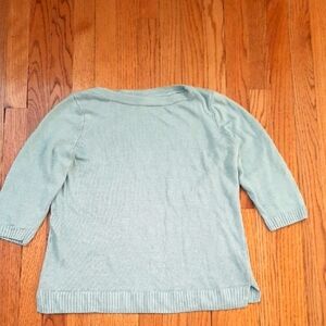 Women's Petite XL Light Ocean Blue Green Sweater